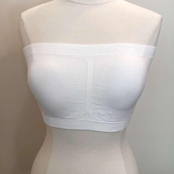 Skinnygirl White Seamless Bandeau Bra Size Large - Picture 1 of 6